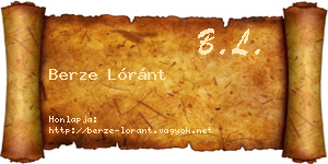 Berze Lóránt névjegykártya