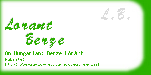 lorant berze business card