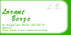 lorant berze business card